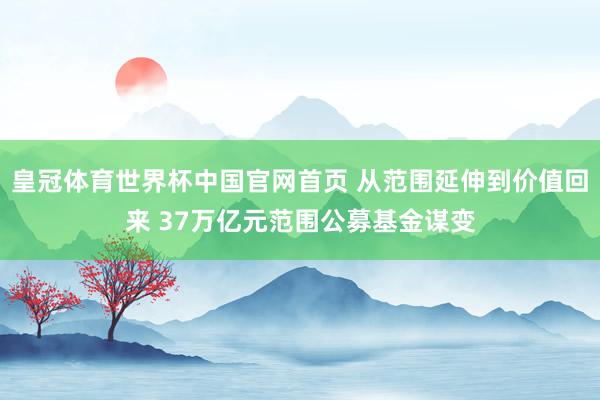 皇冠体育世界杯中国官网首页 从范围延伸到价值回来 37万亿元范围公募基金谋变