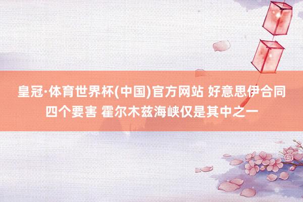 皇冠·体育世界杯(中国)官方网站 好意思伊合同四个要害 霍尔木兹海峡仅是其中之一