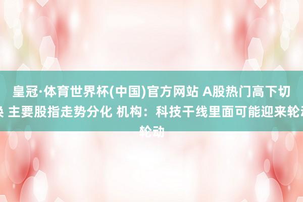 皇冠·体育世界杯(中国)官方网站 A股热门高下切换 主要股指走势分化 机构:科技干线里面可能迎来轮动