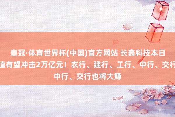 皇冠·体育世界杯(中国)官方网站 长鑫科技本日上会，市值有望冲击2万亿元！农行、建行、工行、中行、交行也将大赚
