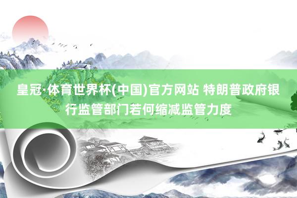 皇冠·体育世界杯(中国)官方网站 特朗普政府银行监管部门若何缩减监管力度