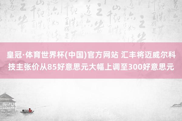 皇冠·体育世界杯(中国)官方网站 汇丰将迈威尔科技主张价从85好意思元大幅上调至300好意思元