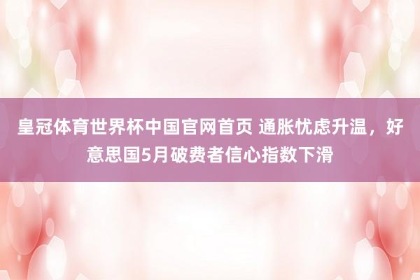 皇冠体育世界杯中国官网首页 通胀忧虑升温,好意思国5月破费者信心指数下滑