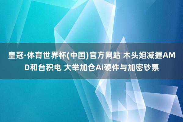 皇冠·体育世界杯(中国)官方网站 木头姐减握AMD和台积电 大举加仓AI硬件与加密钞票