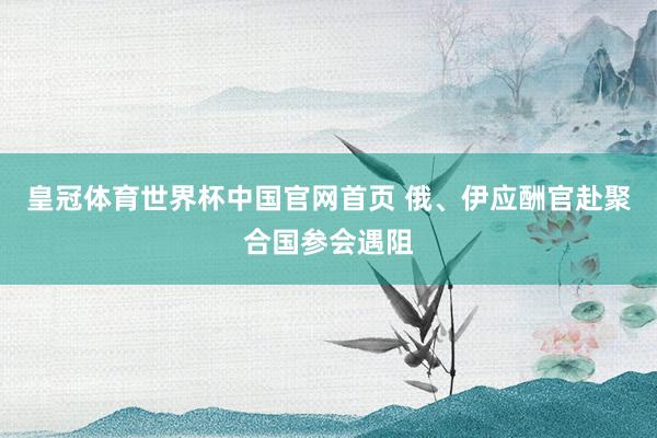 皇冠体育世界杯中国官网首页 俄、伊应酬官赴聚合国参会遇阻