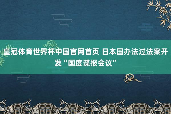 皇冠体育世界杯中国官网首页 日本国办法过法案开发“国度谍报会议”
