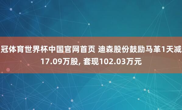 皇冠体育世界杯中国官网首页 迪森股份鼓励马革1天减捏17.09万股, 套现102.03万元