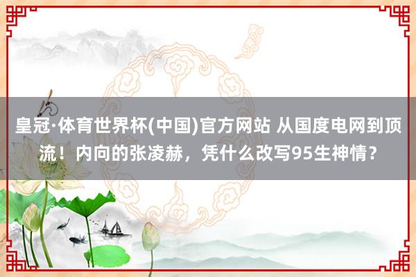 皇冠·体育世界杯(中国)官方网站 从国度电网到顶流!内向的张凌赫,凭什么改写95生神情?
