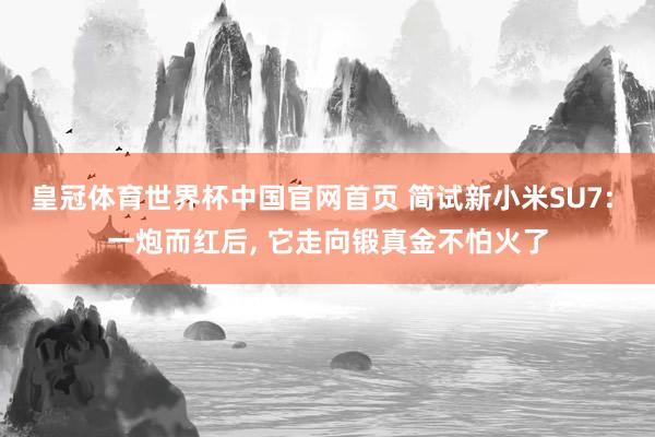 皇冠体育世界杯中国官网首页 简试新小米SU7: 一炮而红后, 它走向锻真金不怕火了