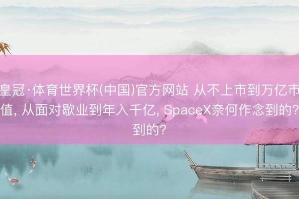 皇冠·体育世界杯(中国)官方网站 从不上市到万亿市值, 从面对歇业到年入千亿, SpaceX奈何作念到的?