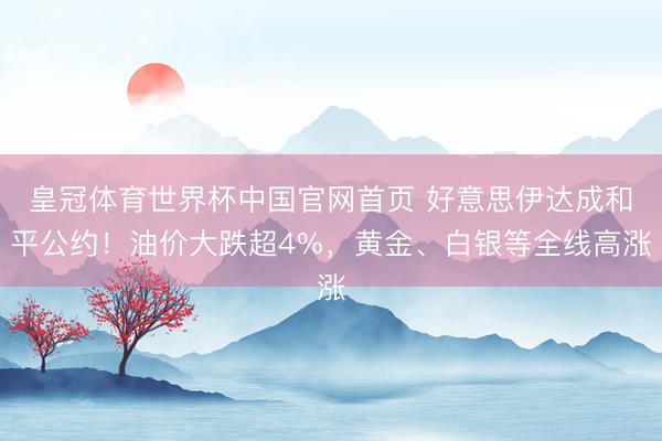 皇冠体育世界杯中国官网首页 好意思伊达成和平公约!油价大跌超4%,黄金、白银等全线高涨
