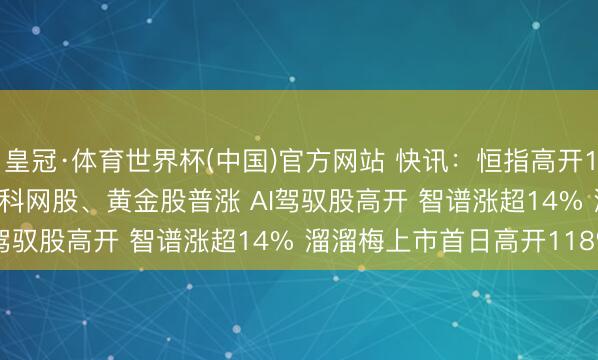 皇冠·体育世界杯(中国)官方网站 快讯:恒指高开1.15% 科指涨1.78% 科网股、黄金股普涨 AI驾驭股高开 智谱涨超14% 溜溜梅上市首日高开118%
