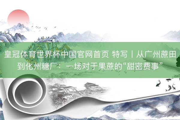 皇冠体育世界杯中国官网首页 特写丨从广州蔗田到化州糖厂:一场对于果蔗的“甜密费事”