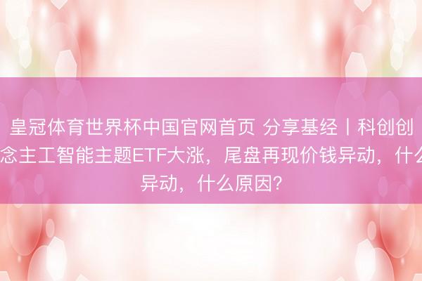 皇冠体育世界杯中国官网首页 分享基经丨科创创业东说念主工智能主题ETF大涨,尾盘再现价钱异动,什么原因?
